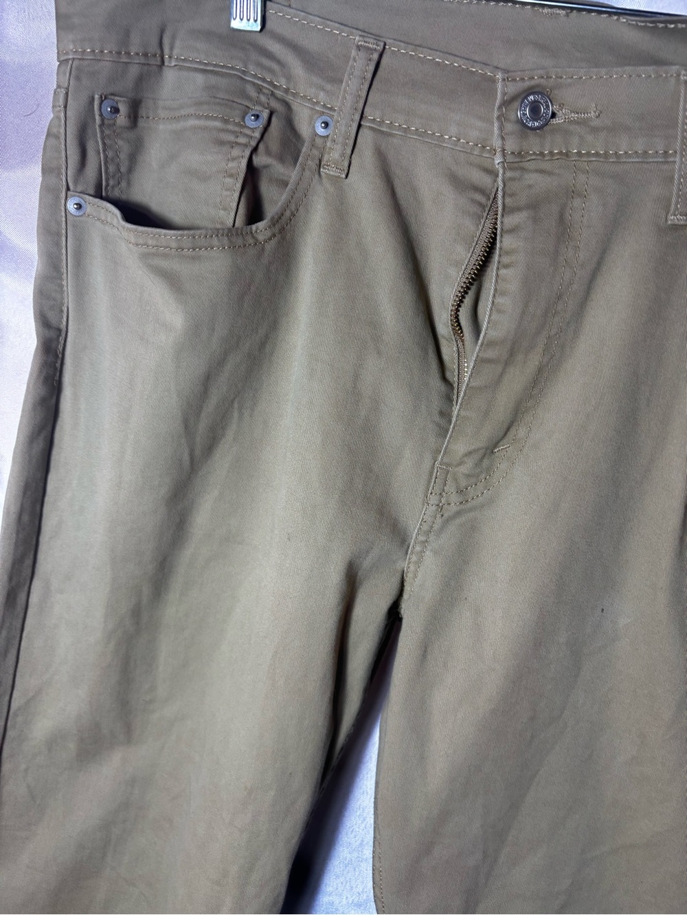 Levi's Olive Green Straight Leg Chinos - Picture 2 of 8